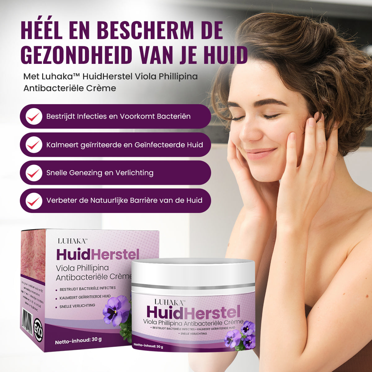 Luhaka™ HuidHerstel Viola Phillipina  Antibacteriële Crème 🪻2