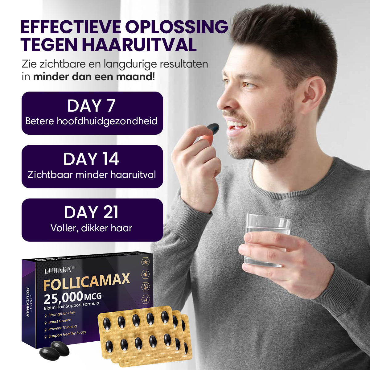 Luhaka™ FollicaMax 25,000 MCG Haargroei Ondersteuning ⚙️4