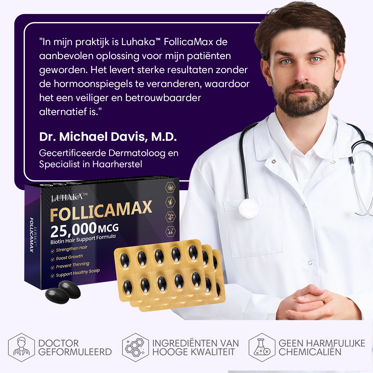 Luhaka™ FollicaMax 25,000 MCG Haargroei Ondersteuning ⚙️4